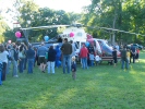 Public lining up to view the Miami Vally Hospital CareFlight helicopter